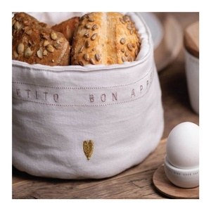 Wholesale 100% Cotton Fabric New Patterns Eco-friendly Washable Folding Gorgeous Versatile <b>Bread</b> <b>Basket</b> With Drawstring Closure - Product Image 5