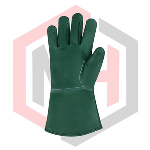 ถุงมือหนังทนความร้อนสำหรับงานเชื่อม สีเขียว ป้องกันไฟ ป้องกันไฟฟ้าสถิต สำหรับงานเชื่อม ป้องกันอันตราย - Product Image 2