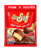 Biscuits vietnamiens fourrés à la crème de sucre et au cacao, enrobés de chocolat, avec guimauves moelleuses, 216g, boîte en vrac, emballage standard pour l'exportation, sachet de 12, saveur sucrée