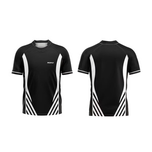 Maillots personnalisés pour hommes 100 % coton, imprimés en sérigraphie, anti-rétrécissement, uniformes d'équipe personnalisés, manches courtes, coupe classique, haute qualité - Product Image 1