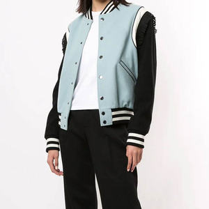 Veste d'hiver Letterman de couleur unie pour hommes, vêtements de ville décontractés à col montant, vêtements chauds, veste de qualité supérieure, vente en gros - Product Image 1