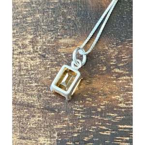 Pendentif en argent sterling semi-précieux taille émeraude Russell Sam pour cadeau, fiançailles, fête, anniversaire, mariage, chaînes numérotées - Product Image 5