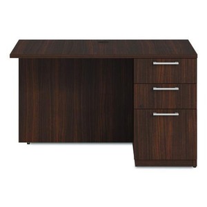 Alera AE1NZK-R2448UF Serie Mahogany Seville 48 pulgadas. X 24 pulgadas X 29 Pulgadas Escritorio derecho con pedestal para oficina - Product Image 2