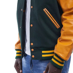 Chaquetas universitarias de talla grande al por mayor chaqueta de béisbol universitaria con logotipo personalizado universitario en blanco para hombre - Product Image 6