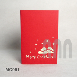 ANN HADICRAFT MC051 Santa Moon 3D Laser Cut <b>Paper</b> Greeting Cards Custom Offset Printed <b>Handmade</b> Vietnam Christmas Birthday Angel - Product Image 3