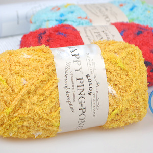 Misoknit alta calidad 100% poliéster hilo mezclado feliz patrón de ping-pong para ropa de invierno-adultos y niños - Product Image 5