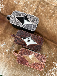 Nueva bolsa de cosméticos de viaje de cuero para el cabello de alta calidad al por mayor, bolsa organizadora de maquillaje de cuero genuino occidental para mujer - Product Image 4