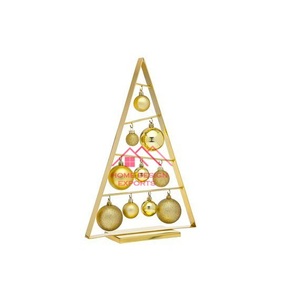 Golden Finished Wooden Base Metal Floor Christmas Tree Home Indoor Decor Metal <b>Ornaments</b> - Product Image 2