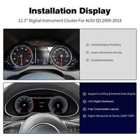 Panel de Instrumentos Digital con Pantalla LCD de 12.3 Pulgadas para Audi Q5 2009-2018, CarPlay Inalámbrico, Android Auto, 1920x720, Plug & Play