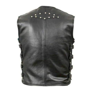 Gilet en cuir de moto sur mesure pour hommes toutes tailles et couleurs disponibles gilet en cuir véritable de moto respirant - Product Image 2