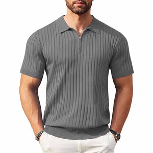 Camisas de Golf para Hombre, Manga Larga, Cierre de Cremallera, Estilo Casual Elegante, Cuello en V, 100% Algodón Canvas, Sólidas, Transpirables, de Secado Rápido, con Logotipo Frontal - Product Image 4
