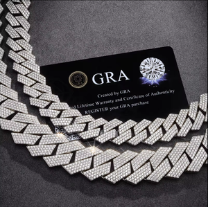 Cadena cubana de moissanita de 12MM, cadena de eslabones cubanos de moissanita de Plata de Ley 925, cadena cubana Punk, collar de plata de Hip Hop, pulseras - Product Image 3