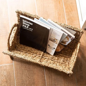 Meilleur prix pour accessoires de bureau : organiseur de brochures, de dossiers et de magazines en jonc de mer, fait main. - Product Image 4