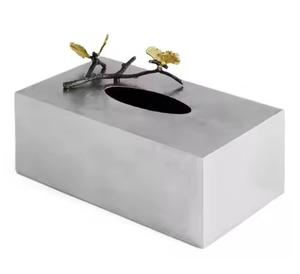 Support de boîte à mouchoirs carré en acier inoxydable argenté en métal de luxe chaud pour salles de bains d'hôtel avec fonction de suspension - Product Image 4