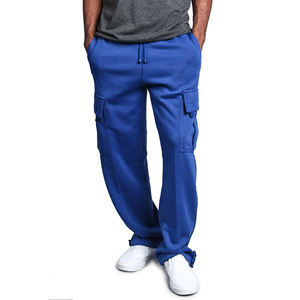 Pantalones deportivos de algodón con logotipo personalizado OEM, pantalones de chándal para correr, Pantalones rectos lavados de pierna ancha, pantalones Cargo holgados para hombre - Product Image 5