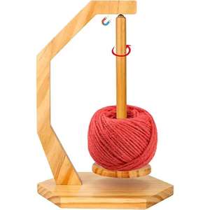 Soporte de hilo de madera de diseño moderno a bajo precio, soporte magnético para hilo de ganchillo, soporte de hilo giratorio de madera Natural para tejer - Product Image 5