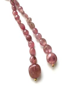 ลูกปัดทัวร์มาลีนสีชมพูอ่อนธรรมชาติ 2 เส้น สำหรับทำเครื่องประดับอัญมณ์ - Product Image 6