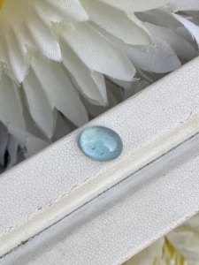 หินพลอยอะความารีนธรรมชาติ2.41กะรัตรูปไข่ลูกปัดสีขาวสีฟ้าแวววาวดีอัญมณีหลวมทำ - Product Image 3