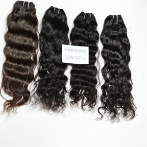 Extensiones de Cabello Humano Remy de Templo Indio 100% Natural, Virgen, Crudo, Ondulado Profundo, Color Negro, Doble Trama a Máquina - Product Image 2