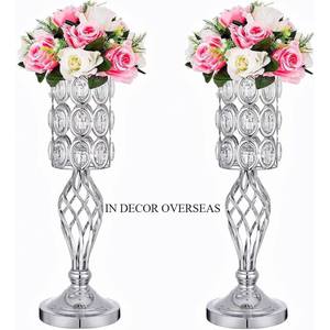 Ensemble de 3 tailles personnalisées et logo disponibles de meilleure qualité en aluminium moulé plaqué or décoration de mariage trompette fleurs Vases - Product Image 4
