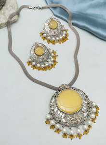 Direct <b>Indian</b> Supplier's Best Selling Satyasha Stone Necklace <b>Set</b> High Quality High Grade Geometric Pattern for Weddings - Product Image 4