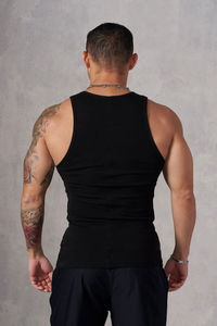 Prix de gros, qualité supérieure, logo personnalisé, débardeurs pour hommes, 100% coton, col en V, couleur unie, grande taille, respirant, séchage rapide, gym - Product Image 3