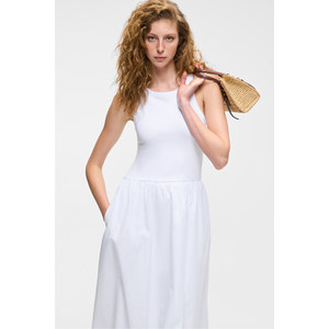Vestido Ajustado sin Mangas con Cuello Redondo de Popelina para Mujer, Marca GRIMELANGE Catala - Product Image 3