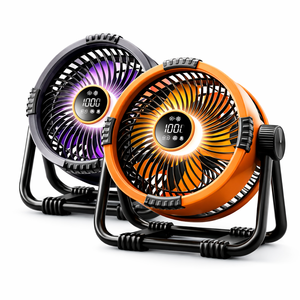 مروحة تخييم حديثة 2026 من مادة ABS مع إضاءة LED وبنك طاقة، مروحة خارجية ذكية قابلة لإعادة الشحن مع تحكم في السرعة عبر التطبيق - Product Image 1