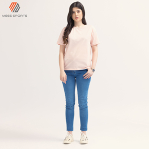 T-shirt 100 % coton pour femme – T-shirt uni décontracté, meilleur design, vente en gros - Product Image 4