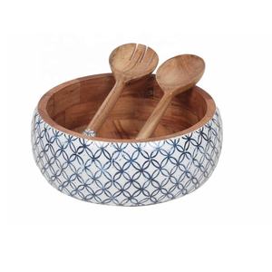 ชามเสิร์ฟสลัดไม้มะม่วงพร้อมช้อนเสิร์ฟชามผลไม้อเนกประสงค์สำหรับห้องครัวดีไซน์ล่าสุด - Product Image 2