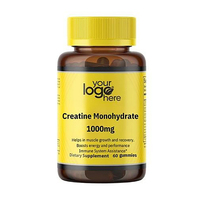 Gomitas Masticables de Creatina Monohidrato Hechas en EE. UU., 1 Gramo (1000 mg) para el Crecimiento Muscular y el Apoyo Inmunológico en Adultos, Sin Gluten