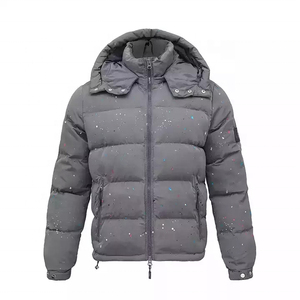 Manteau d'hiver matelassé en duvet pour homme, coupe-vent, chaud, épais, à capuche amovible, rembourré en coton, style doudoune, personnalisable OEM - Product Image 1