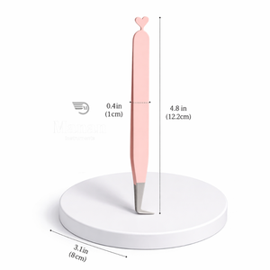 Pinzas para Pestañas de Acero Inoxidable Rosa Mate con Punta Lisa, Herramienta de Aislamiento en Forma de L, Punta de Precisión, Uso Profesional en Salón, para Cejas - Product Image 5