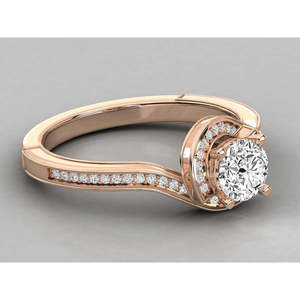 Bague solitaire en or 14 carats pour femmes avec diamant de laboratoire - Product Image 1