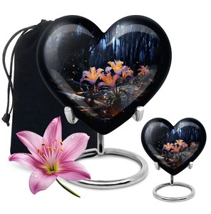 Lily Flower Cremation Urn <b>for</b> Human <b>Ashes</b> Memorial Keepsake Nature Personalized Floral Urn <b>Ashes</b> Keepsake Small <b>for</b> Adult - Product Image 2