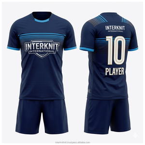 Ensemble de maillots de football personnalisés, coupe moderne, uniformes de football respirants, 100% polyester, vêtements de sport antibactériens, nom personnalisé - Product Image 2