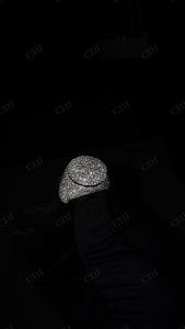 Haute Qualité Ronde Moissanite Diamant S925 Argent Hip Hop Rappeur Style Glacé Pleine Signet Artisanat De Luxe Grande Bague Ronde - Product Image 2