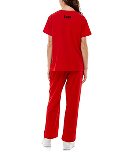 Ensemble d'uniforme médical pour femmes, pantalon d'allaitement léger et extensible à 4 voies, 8 poches, col en v, cordon de serrage, taille élastique - Product Image 4