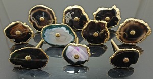 Colección de manija de puerta de cristal de ágata pulida Divine Aura, herrajes de piedra de orgón Premium para acentos de diseño artístico y romántico - Product Image 6