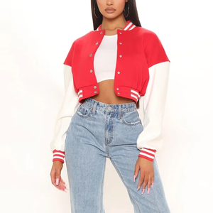 Veste d'université pour femmes avec logo design entièrement personnalisé Veste d'université pour femmes en tissu de laine de haute qualité - Product Image 1