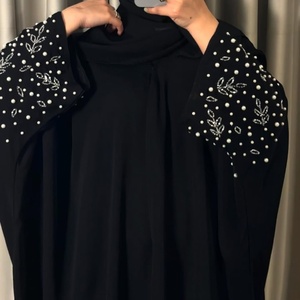 Abaya de Seda de Alta Calidad Estilo Dubái, Manga Larga, Antiarrugas, Detalles de Cristal Hechos a Mano, Éxito de Ventas, Tradicional Musulmana - Product Image 2