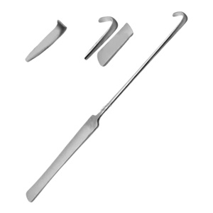 Kit d'instruments chirurgicaux vétérinaires Medic Instrument 8 pouces, 3 pièces, 12 mm, à pointe arrondie, manche plat, crochet courbé, manuel, MOL - Product Image 1