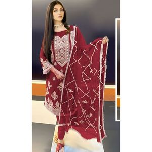 Son trend yeni varış yüksek kaliteli tasarımcı fantezi organze Salwar Kameez nakış iş toptan kaynağı ile satılık