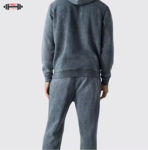 2025 Wholesale Winter Men's Acid Wash <b>Tracksuit</b> Custom Logo OEM Service 100% Cotton Windproof Heavyweight - Product Image 5