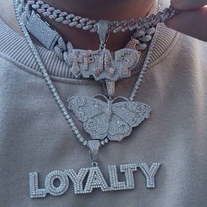 Cadena de Eslabones con Colgante de Moissanita Estilo Hiphop Personalizable en Plata de Ley 925 para Fiestas - Product Image 2