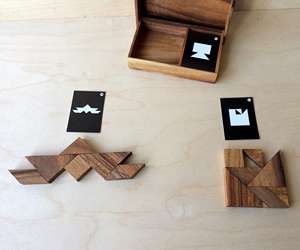 Ensemble de tangram logique avec cartes de jeu, jeu de puzzle en bois, jeu d'esprit pour améliorer la créativité, la réflexion critique et la résolution de problèmes - Product Image 3