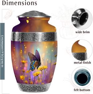 โกศฌฌาปนกิจศพผีเสื้อสำหรับขี้เถ้าของมนุษย์โกศสำหรับผู้ใหญ่เพศชาย - Product Image 2