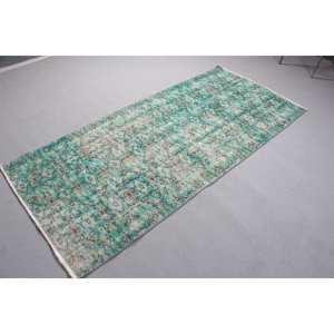 Alfombra de 3.4x7.2 pies, Alfombra Turca Vintage, Alfombra de Lana Azul - Product Image 4