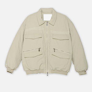 Veste surdimensionnée pour homme en polyester délavé, col montant, style utilitaire punk, streetwear, multi-poches, écologique, respirante - Product Image 1