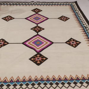 Alfombra de tejido plano de tamaño personalizado Kilim turco de algodón para mascotas con diseño geométrico abstracto lavable decoración del hogar para sala de estar - Product Image 2